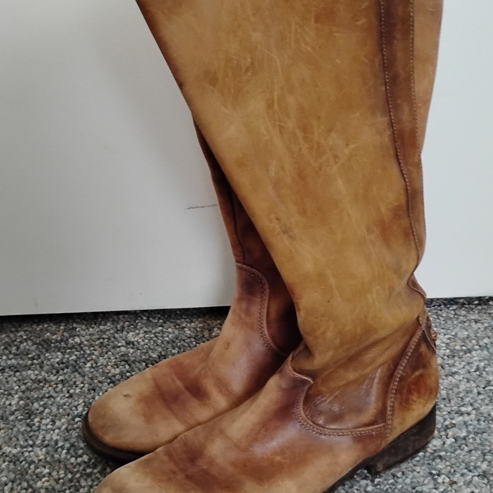 Brown Leather Knee-High Boots - Picture 2 of 5